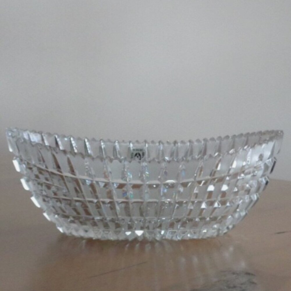 Genuine Lead Crystal Made in USSR Hand Cut 24/PB0 Boat Bowl Super Sparkly